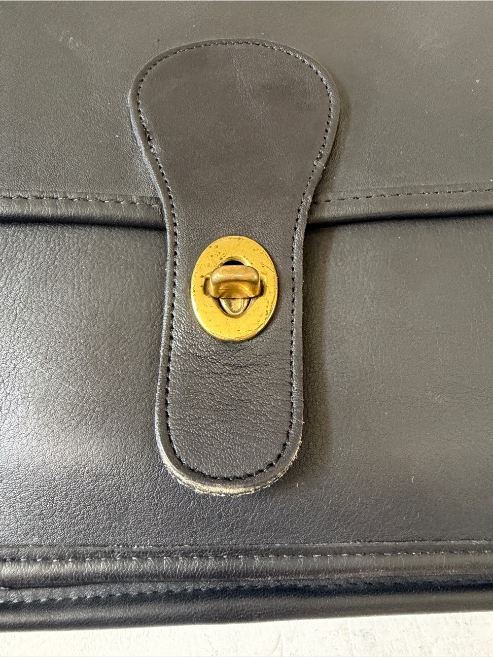 Vintage Coach Black Station Crossbody Top Satchel Bag With Dust Bag - Picture 10 of 12